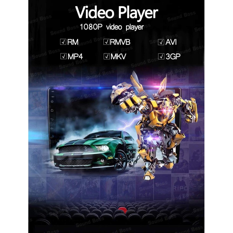 Sound Boss Androidify 3rd Generation 9 Inch Android (2GB/32GB) Car Stereo