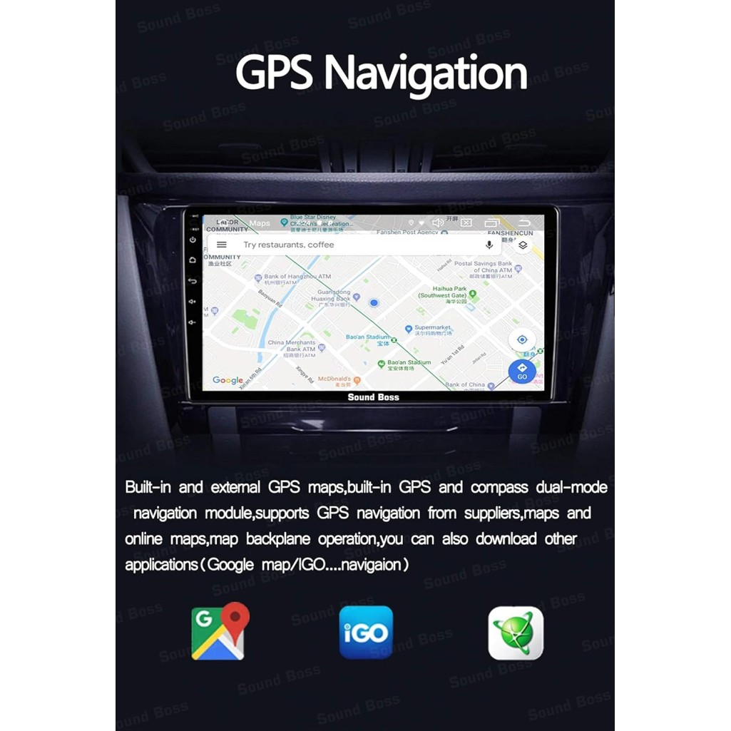 Sound Boss Androidify 3rd Generation 9 Inch Android (2GB/32GB) Car Stereo