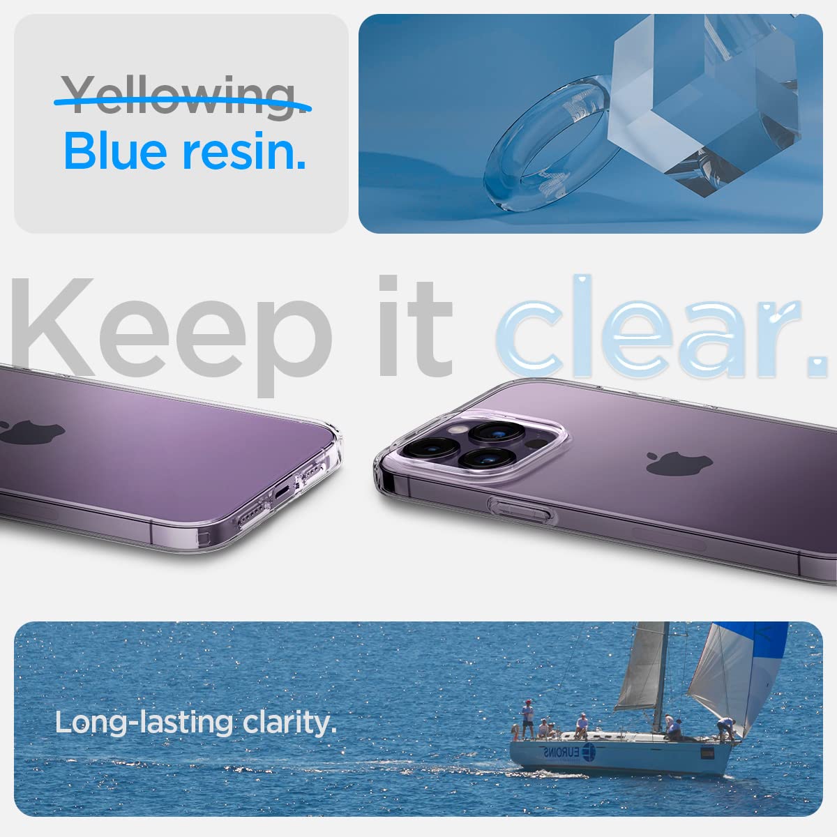 Spigen Liquid Crystal Cover Compatible with iPhone 14 Pro (Crystal Clear)