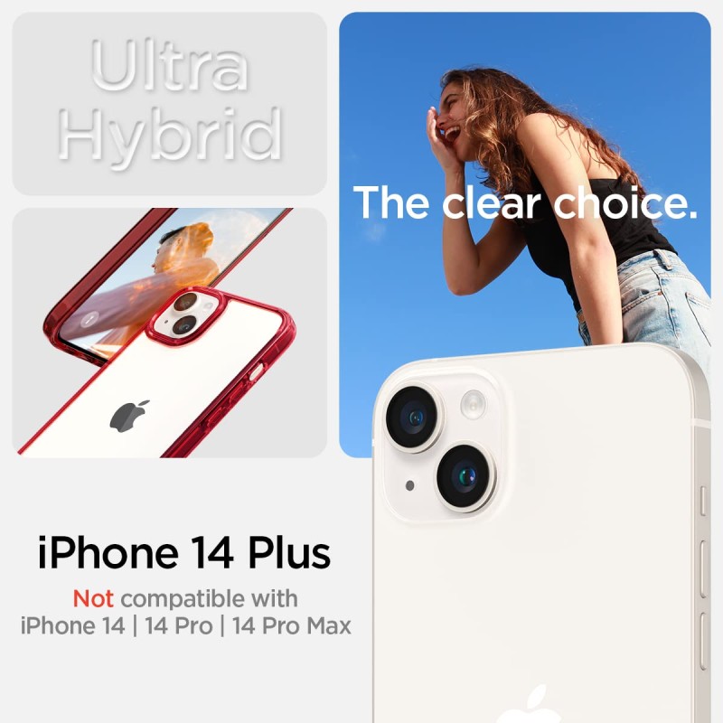 Spigen Ultra Hybrid Back Cover Case Compatible with iPhone 14 Plus (TPU + Poly Carbonate | Crystal Clear) Spigen Ultra Hybrid Back Cover Case Compatible with iPhone 14 Plus (TPU + Poly Carbonate | Crystal Clear)