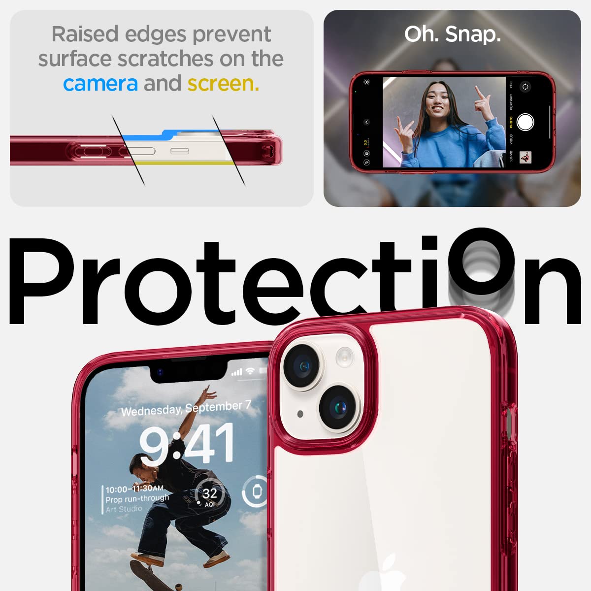 Spigen Ultra Hybrid Back Cover Case Compatible with iPhone 14 Plus (TPU + Poly Carbonate | Crystal Clear)