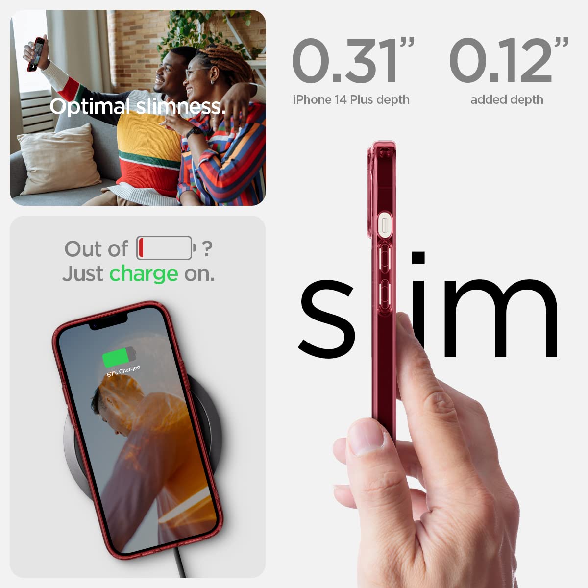 Spigen Ultra Hybrid Back Cover Case Compatible with iPhone 14 Plus (TPU + Poly Carbonate | Crystal Clear)