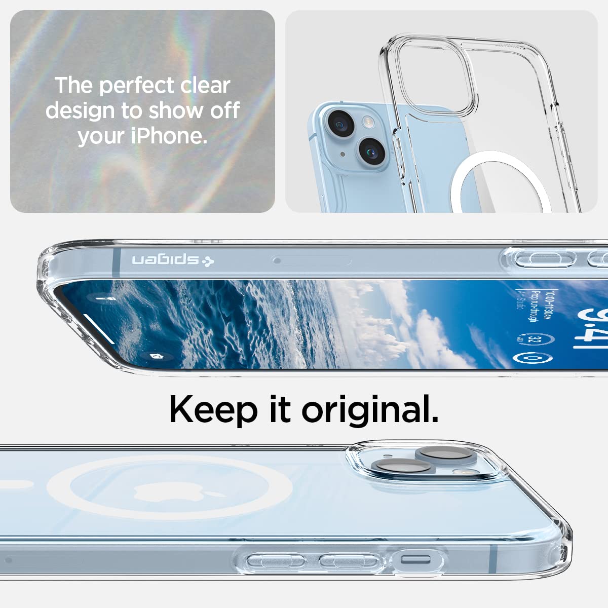 Spigen Ultra Hybrid Back Cover Case Compatible with iPhone 14 Plus (TPU + Poly Carbonate | Crystal Clear)