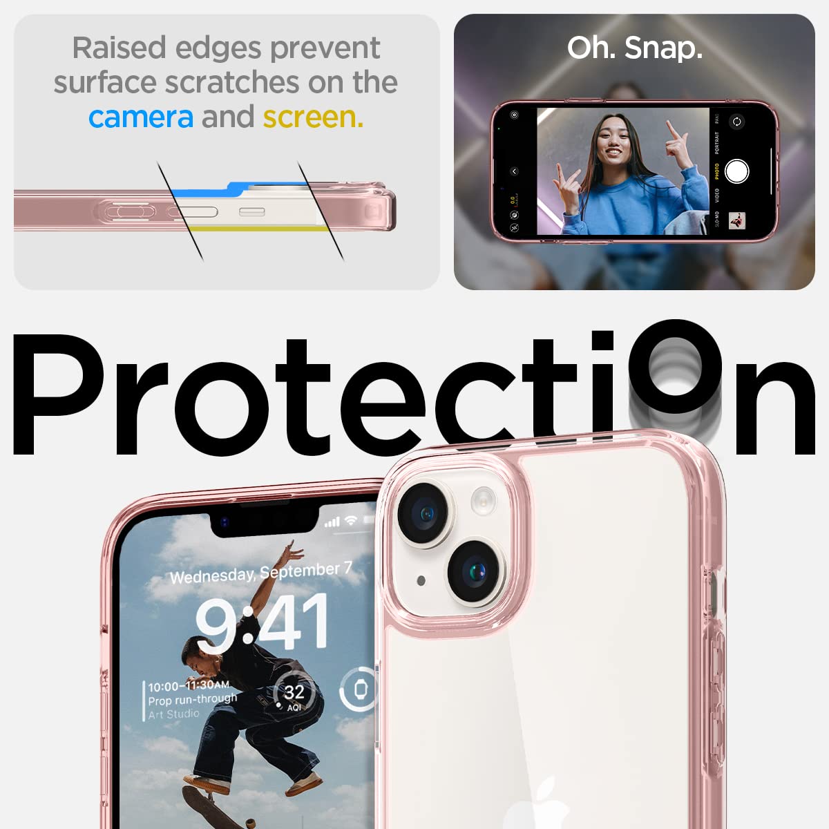 Spigen Ultra Hybrid Back Cover Case Compatible with iPhone 14 Plus (TPU + Poly Carbonate | Crystal Clear)