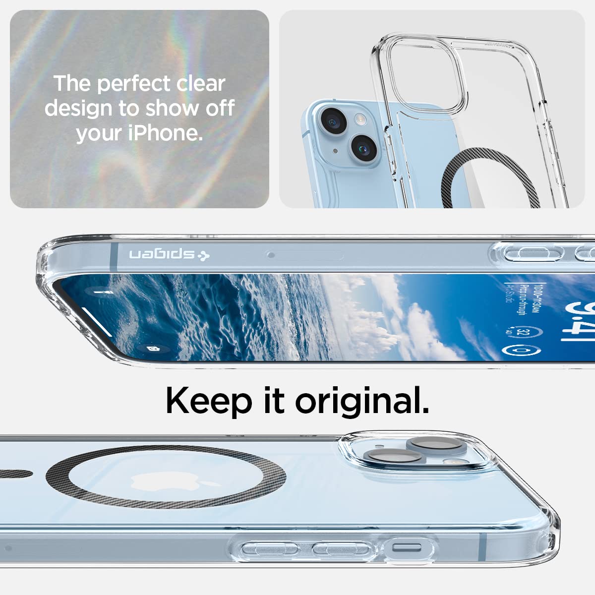 Spigen Ultra Hybrid Back Cover Case Compatible with iPhone 14 Plus (TPU + Poly Carbonate | Crystal Clear)