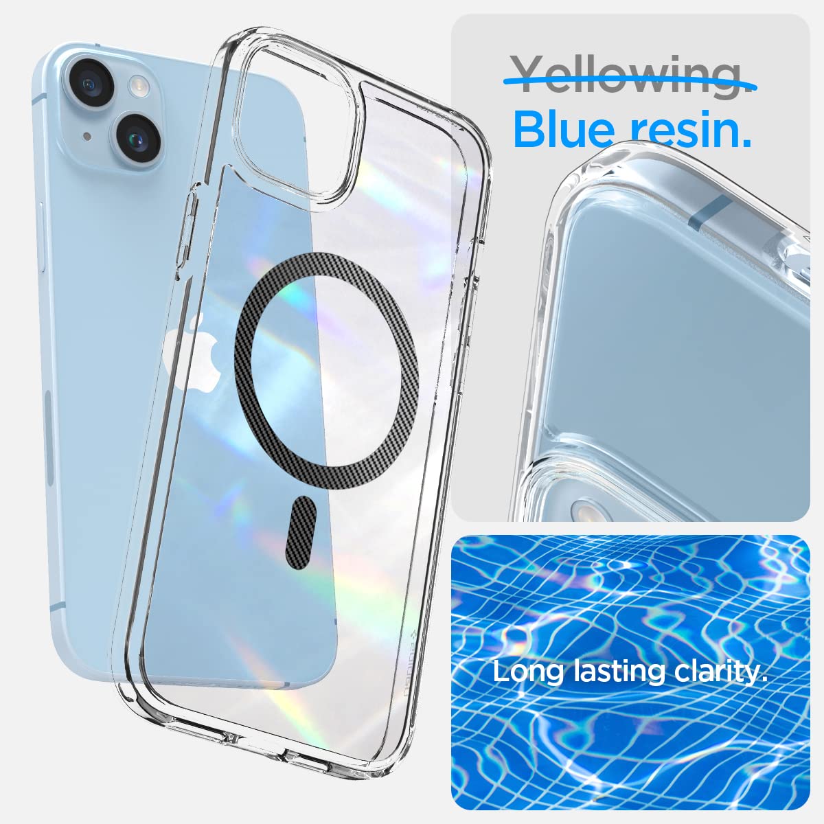 Spigen Ultra Hybrid Back Cover Case Compatible with iPhone 14 Plus (TPU + Poly Carbonate | Crystal Clear)