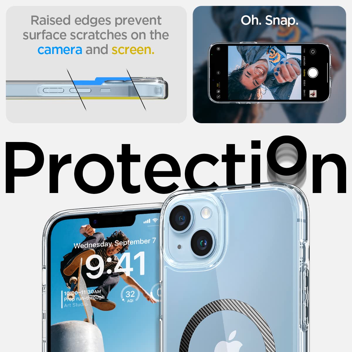 Spigen Ultra Hybrid Back Cover Case Compatible with iPhone 14 Plus (TPU + Poly Carbonate | Crystal Clear)