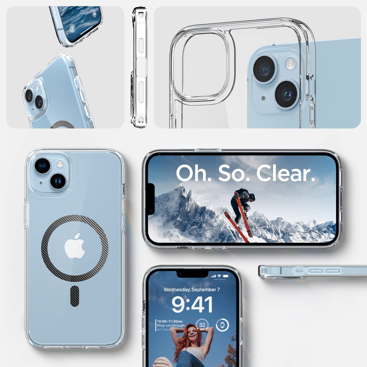 Spigen Ultra Hybrid Back Cover Case Compatible with iPhone 14 Plus (TPU + Poly Carbonate | Crystal Clear)