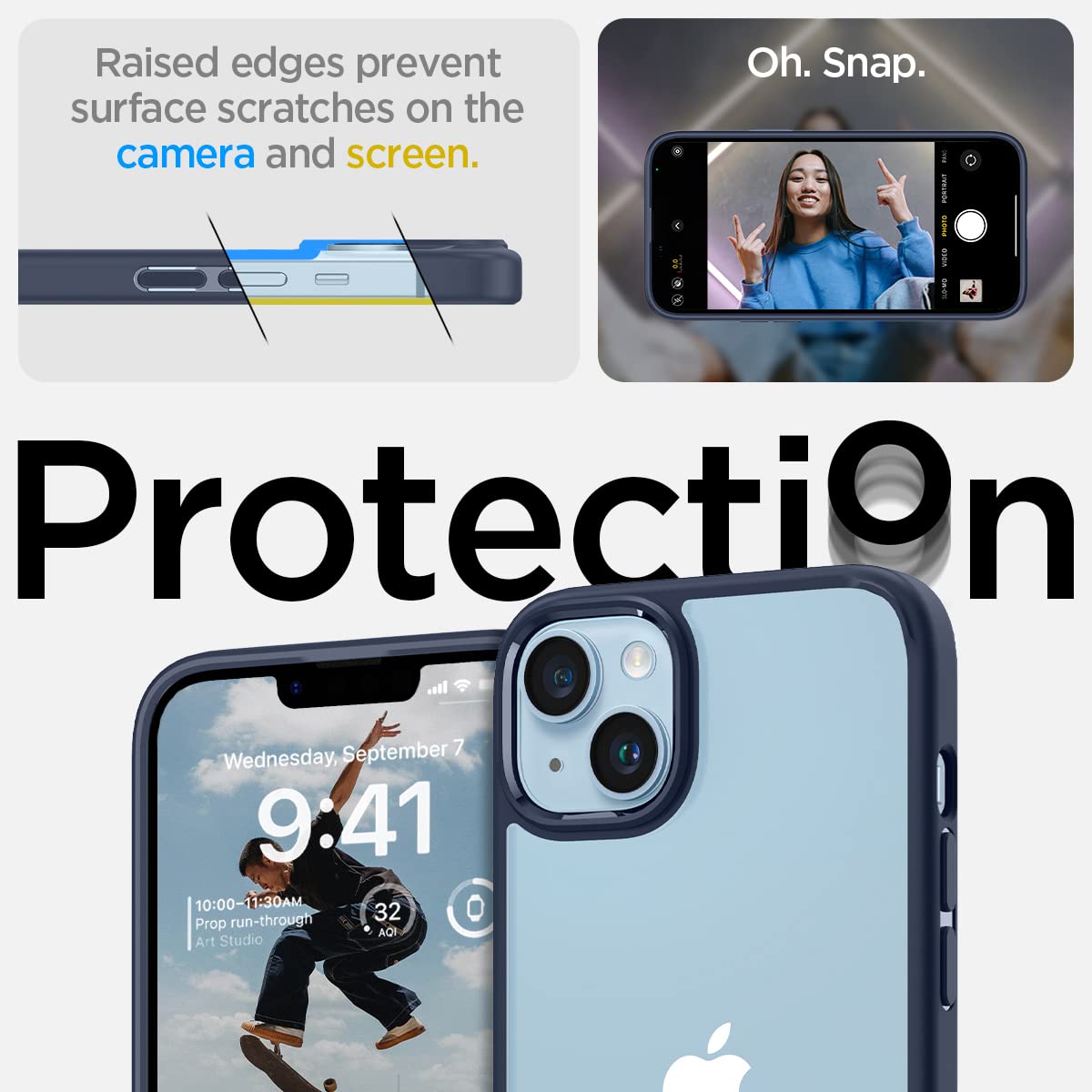 Spigen Ultra Hybrid Back Cover Case Compatible with iPhone 14 Plus (TPU + Poly Carbonate | Crystal Clear)