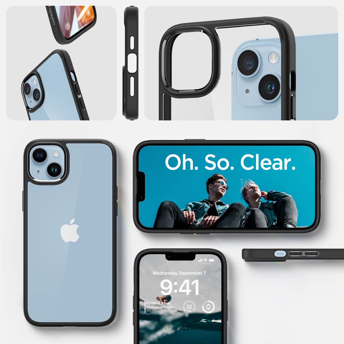 Spigen Ultra Hybrid Back Cover Case Compatible with iPhone 14 Plus (TPU + Poly Carbonate | Crystal Clear)