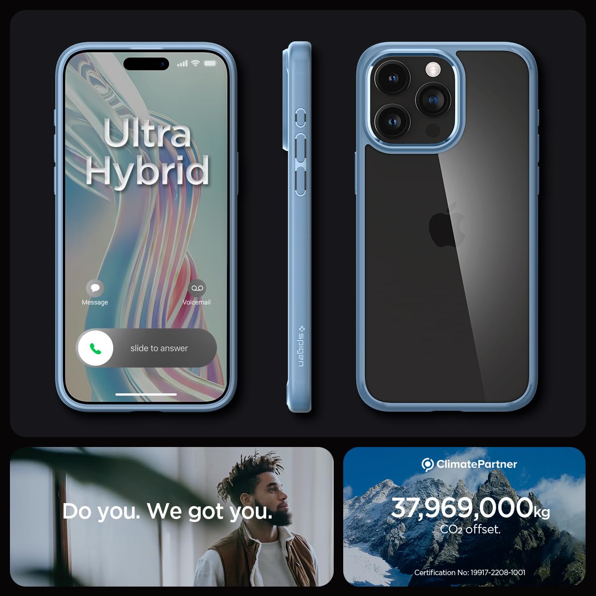 Spigen Ultra Hybrid Cover Compatible with iPhone 15 Pro Max (Crystal Clear)