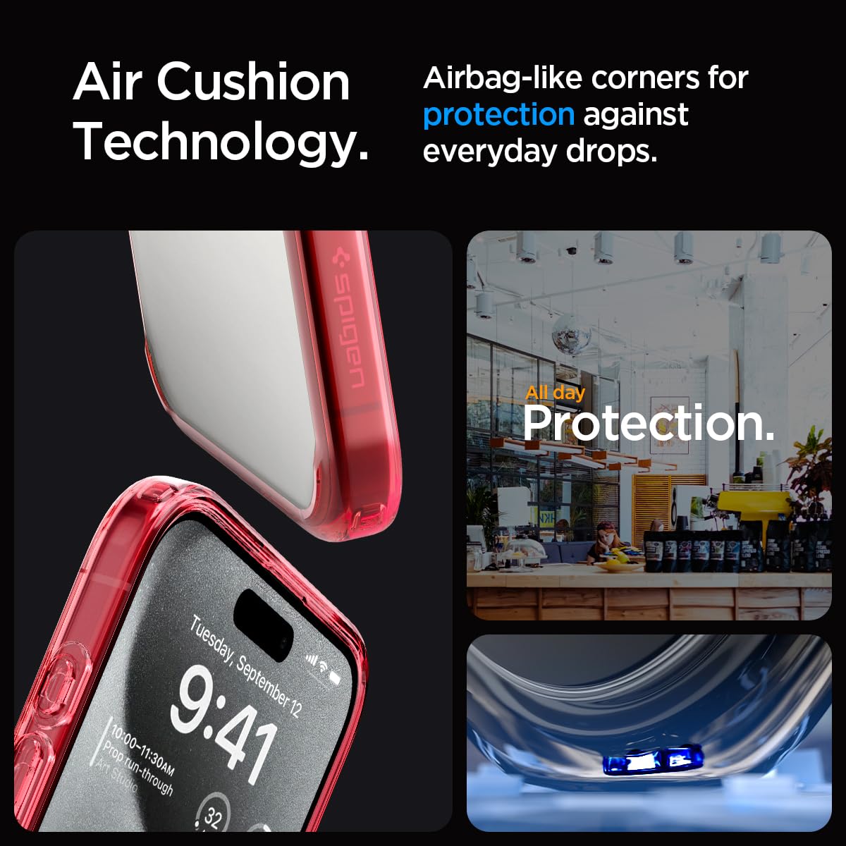 Spigen Ultra Hybrid Cover Compatible with iPhone 15 Pro Max (Crystal Clear)