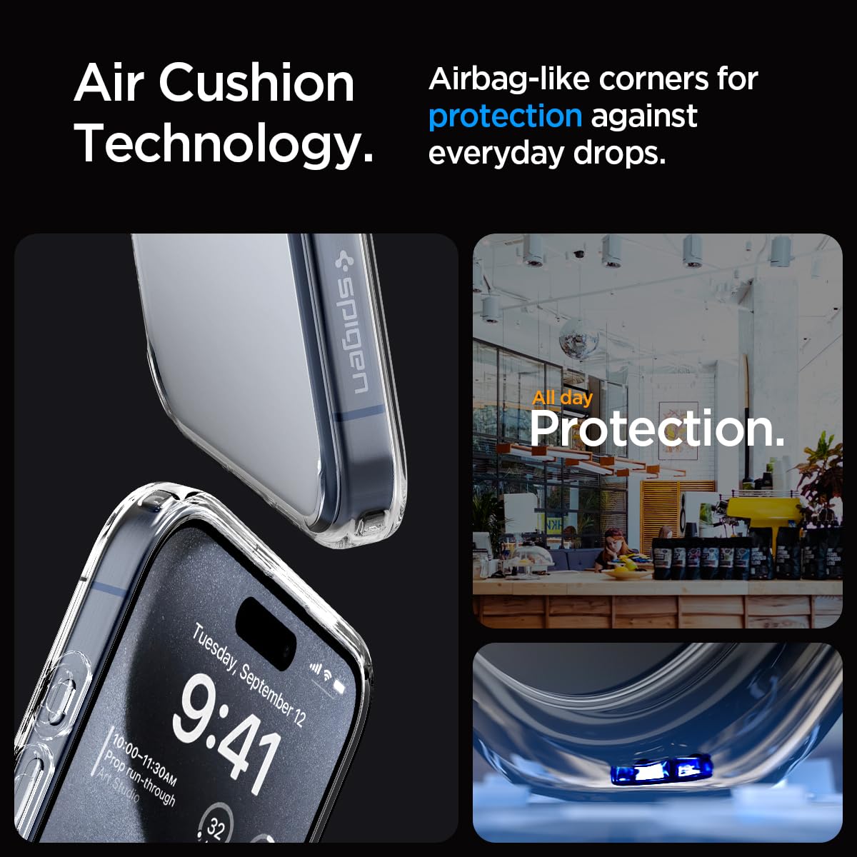 Spigen Ultra Hybrid Cover Compatible with iPhone 15 Pro Max (Crystal Clear)