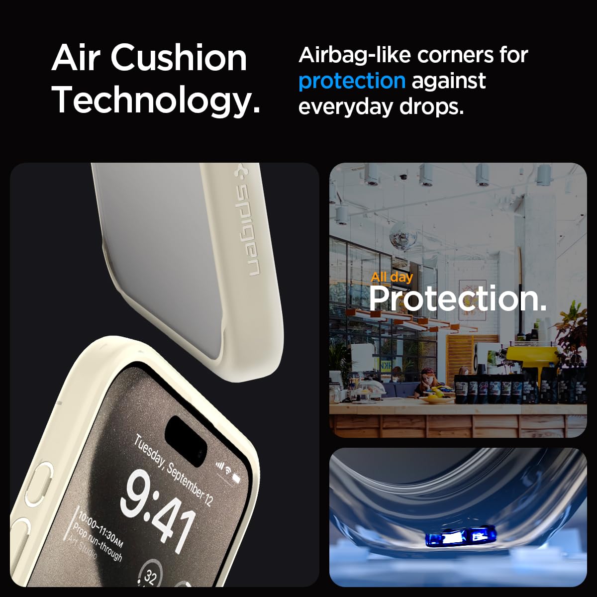 Spigen Ultra Hybrid Cover Compatible with iPhone 15 Pro Max (Crystal Clear)