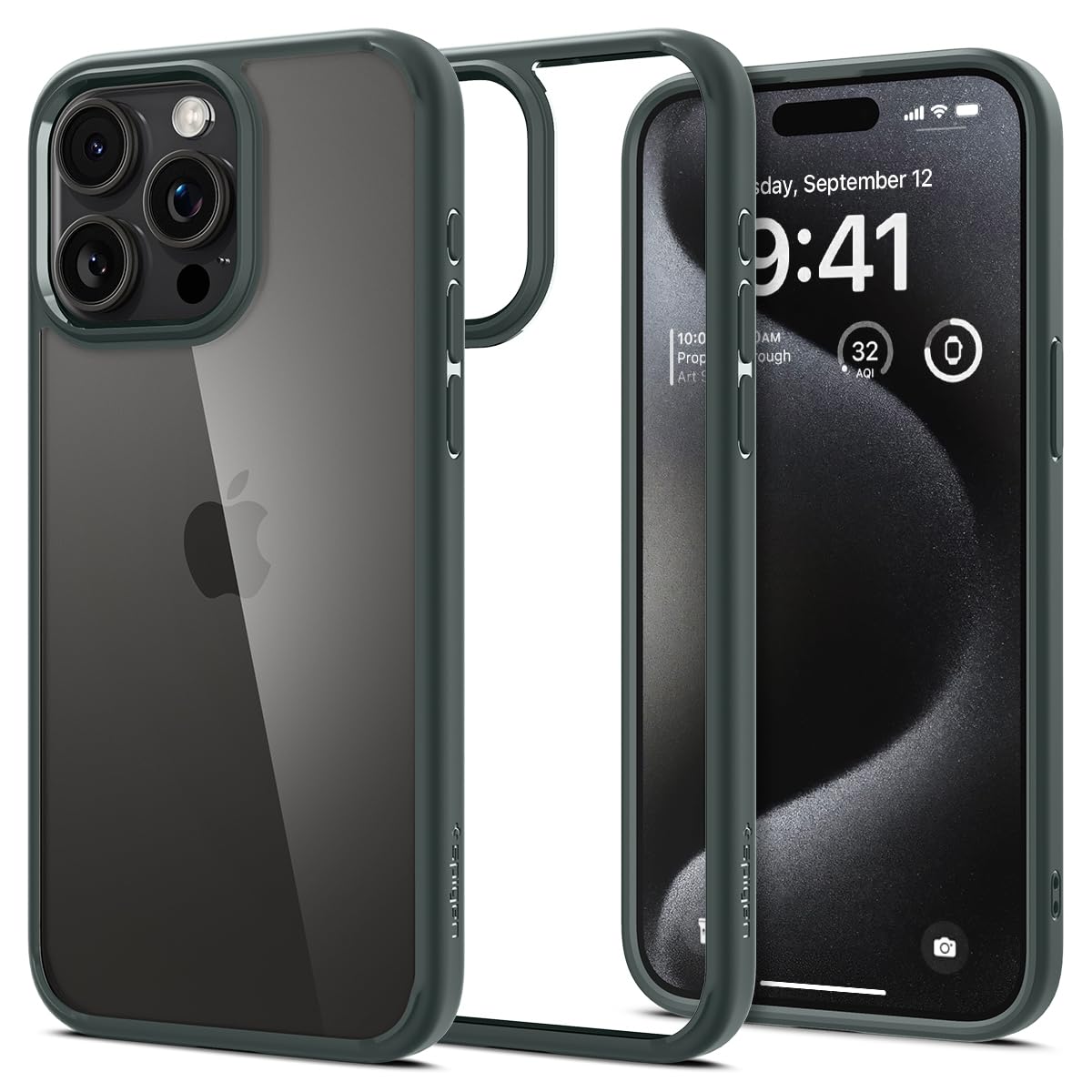 Spigen Ultra Hybrid Cover Compatible with iPhone 15 Pro Max (Crystal Clear)