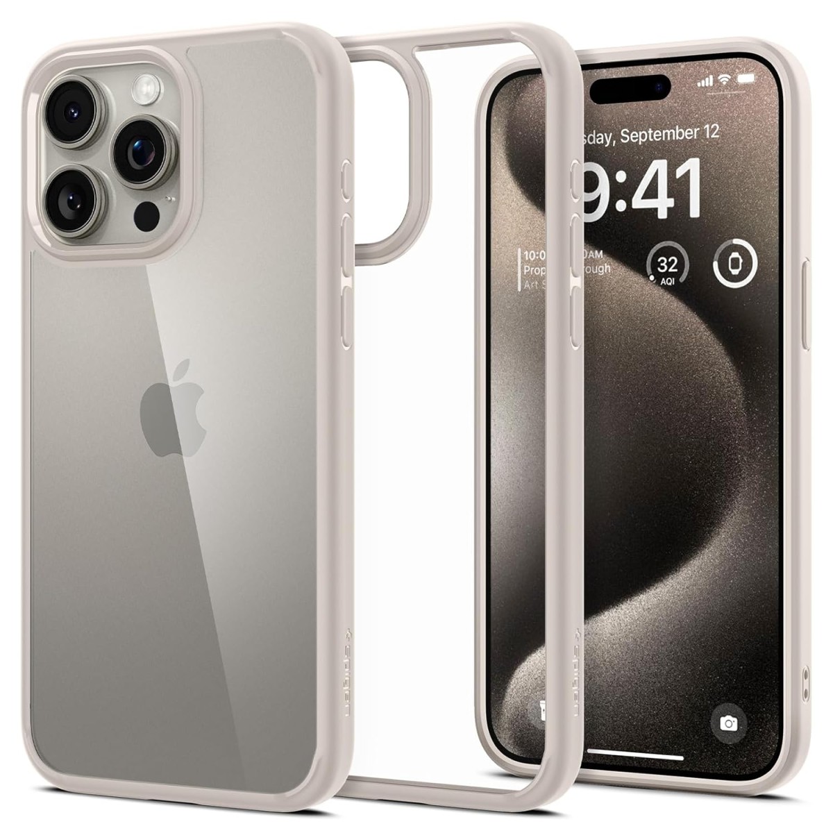Spigen Ultra Hybrid Cover Compatible with iPhone 15 Pro Max (Crystal Clear)