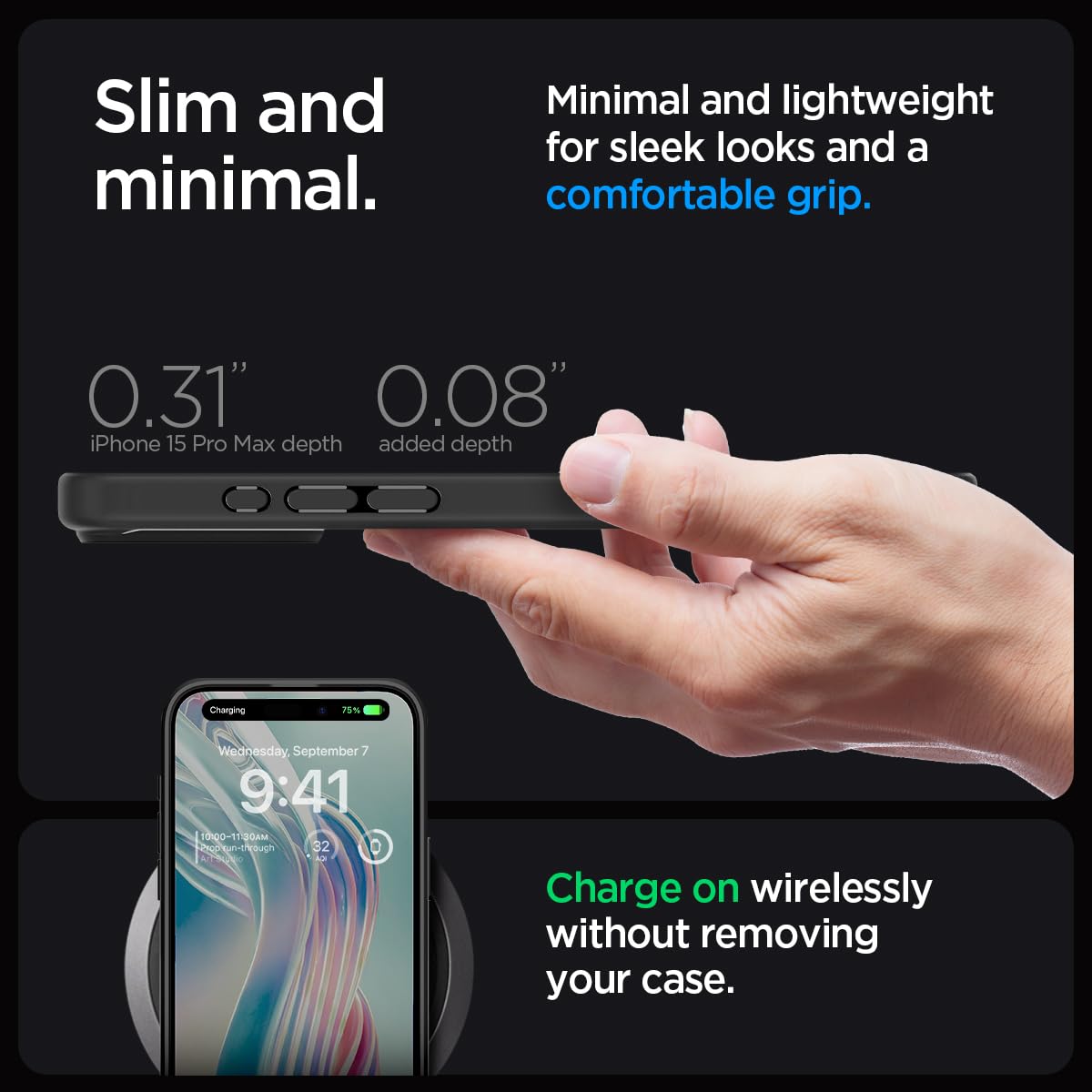 Spigen Ultra Hybrid Cover Compatible with iPhone 15 Pro Max (Crystal Clear)