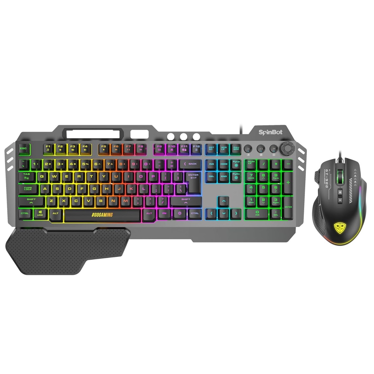 SpinBot Rage K20 Gaming Keyboard & Clutch GT900 Mouse Combo | RGB Backlit Keyboard |7200 DPI Wired USB Mouse for PC, Laptop, PS4 (Black)