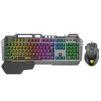 SpinBot Rage K20 Gaming Keyboard & Clutch GT900 Mouse Combo | RGB Backlit Keyboard |7200 DPI Wired USB Mouse for PC, Laptop, PS4 (Black)