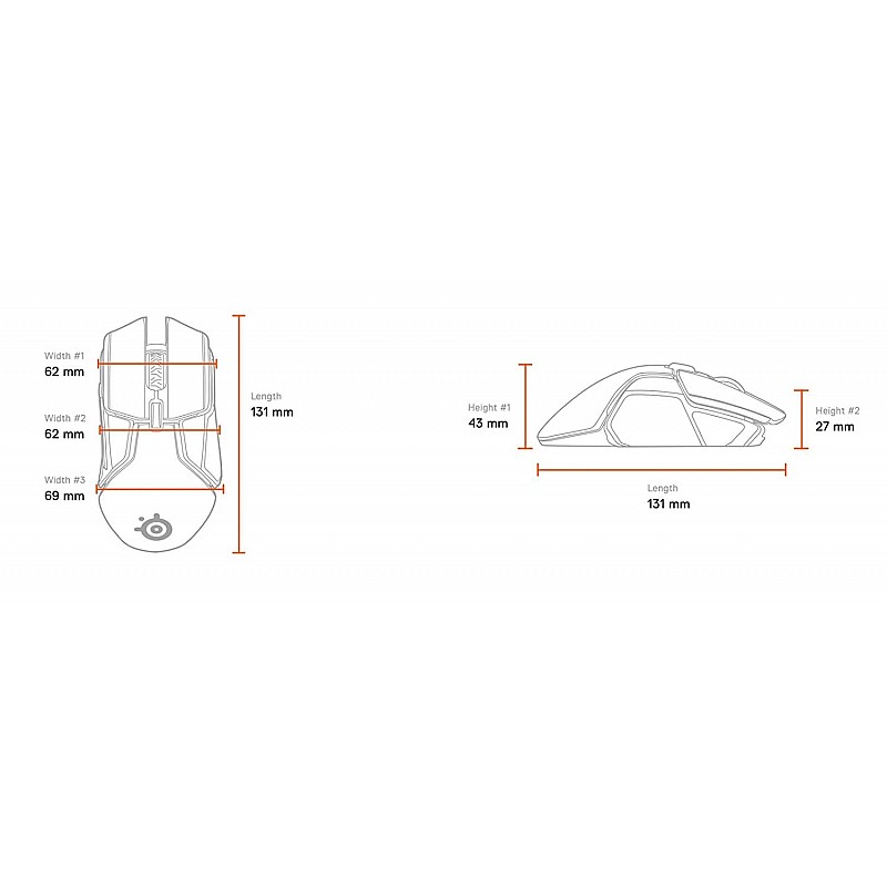 SteelSeries Rival 650 Quantum Wireless Gaming Mouse - Rapid Charging Battery - 12, 000 Cpi Truemove3+ Dual Optical Sensor