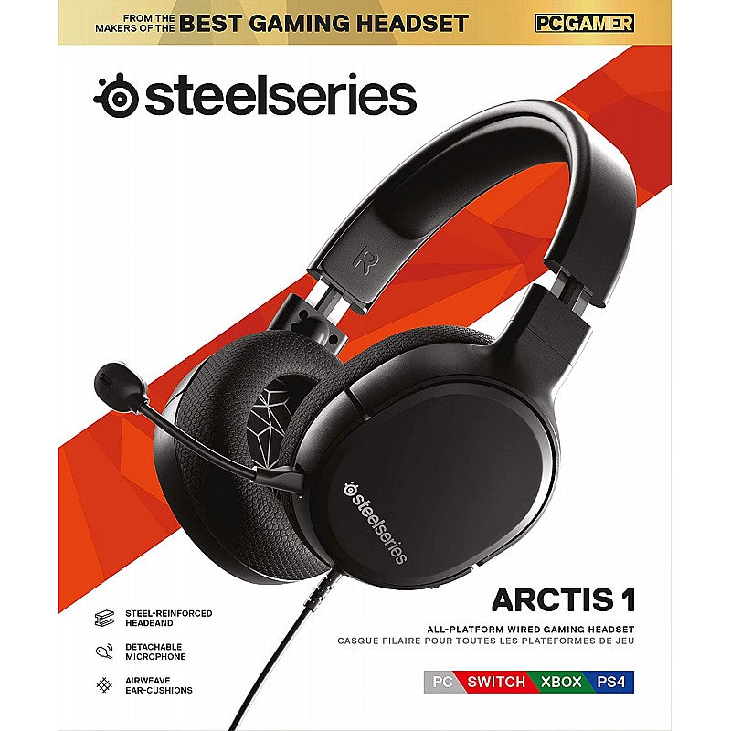 Steelseries Arctis 1 Wired Over Ear Headphones with Mic (Black)