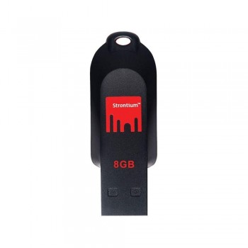 Strontium 8GB Pollex USB 2.0 Pen Drive- Black/Red