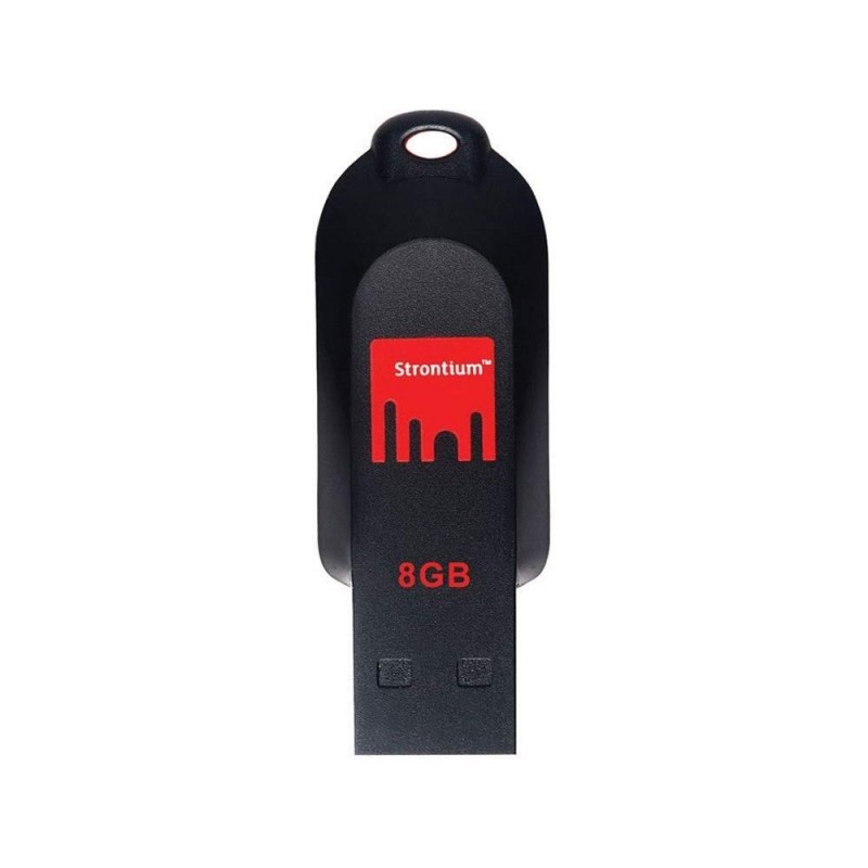 Strontium 8GB Pollex USB 2.0 Pen Drive- Black/Red