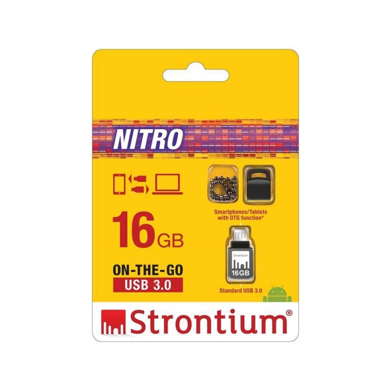 Strontium Nitro SR16GBBOTG2Z 16GB USB OTG Pen Drive (Black)