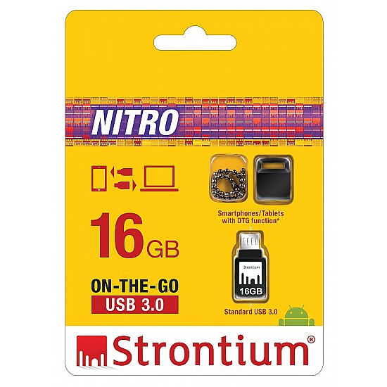 Strontium Nitro SR16GBBOTG2Z 16GB USB OTG Pen Drive (Black)