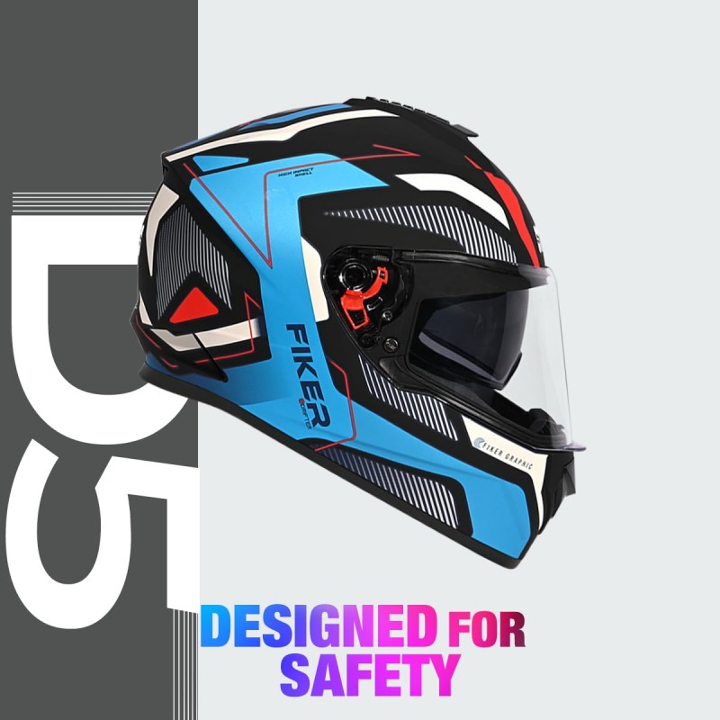 Studds Drifter D5 Fiker ISI and DOT Certified Full face Helmet for Men and Women with Inner Sun Visor and Spoiler (MATT Blue L) Studds Drifter D5 Fiker ISI and DOT Certified Full face Helmet for Men and Women with Inner Sun Visor and Spoiler (MATT Blue L)