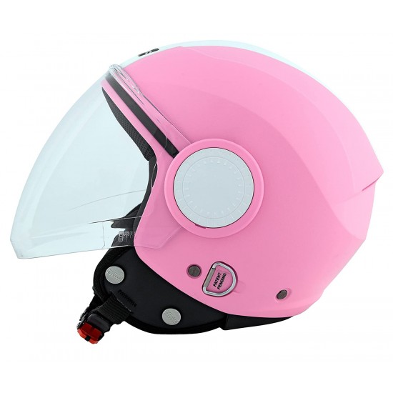 Studds Urban Pink With White Strip Open Face Helmet (M)