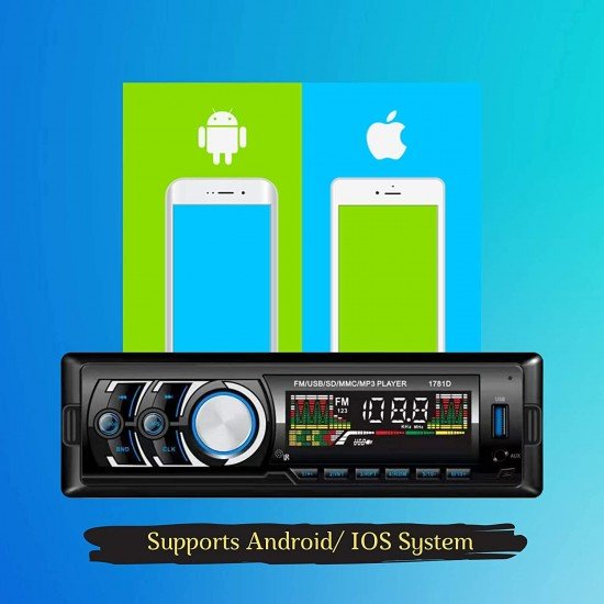 Sulfar Midbass Series 1028 Single Din Car Music System Car Stereo with Bluetooth and FM Player and Digital Media Player, Black