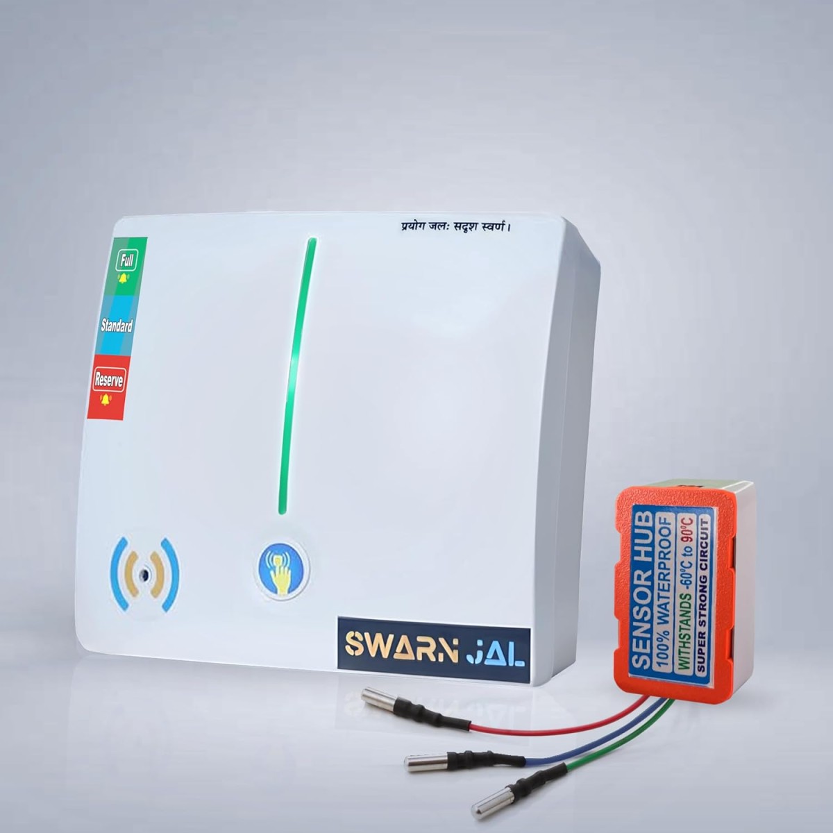 Swarn Jal (Model: A-AL) Tank Overflow & Empty Alarm, Cell Powered, Brass Sensors, 100% Shock Proof, 1-3 Years Cell/Battery Life, 1 Year Complete Guarantee