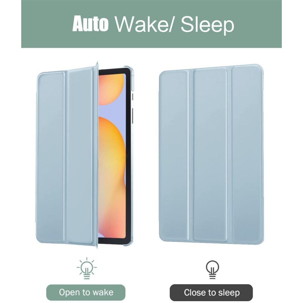 SwooK Case Compatible with Galaxy Tab S6 Lite 10.4 2020, Stand Cover with Translucent Frosted PC Back Shell Fit Samsung Galaxy Tab S6 Lite 10.4 2020 SM-P610/P615 (S6 lite 10.4 Inch, Aqua)