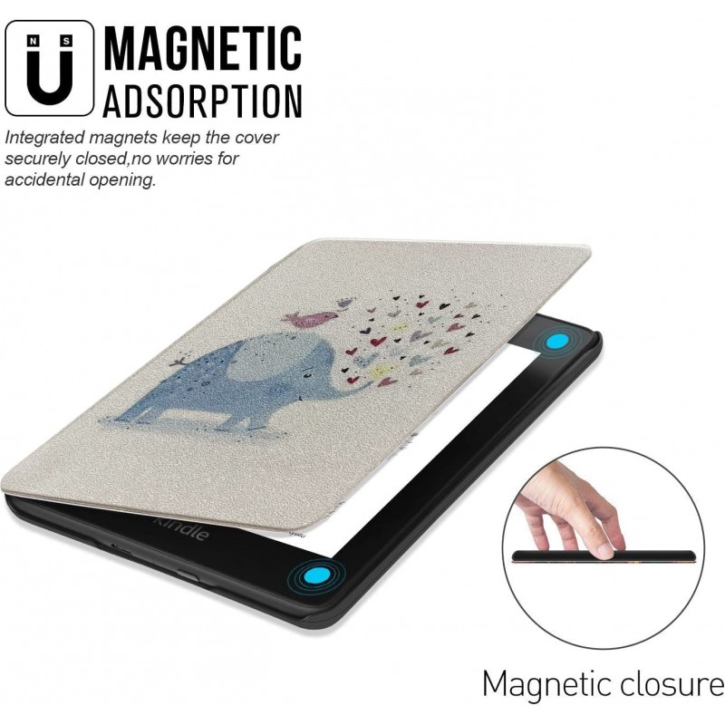 SwooK Classic Printed Magnetic Flip Cover Case for All New Kindle 10th Generation 2019 Release Model: J9G29R Flip Case Smart Folio Cover Case (Not for 10th Gen 2018 Kindle) (Opera)