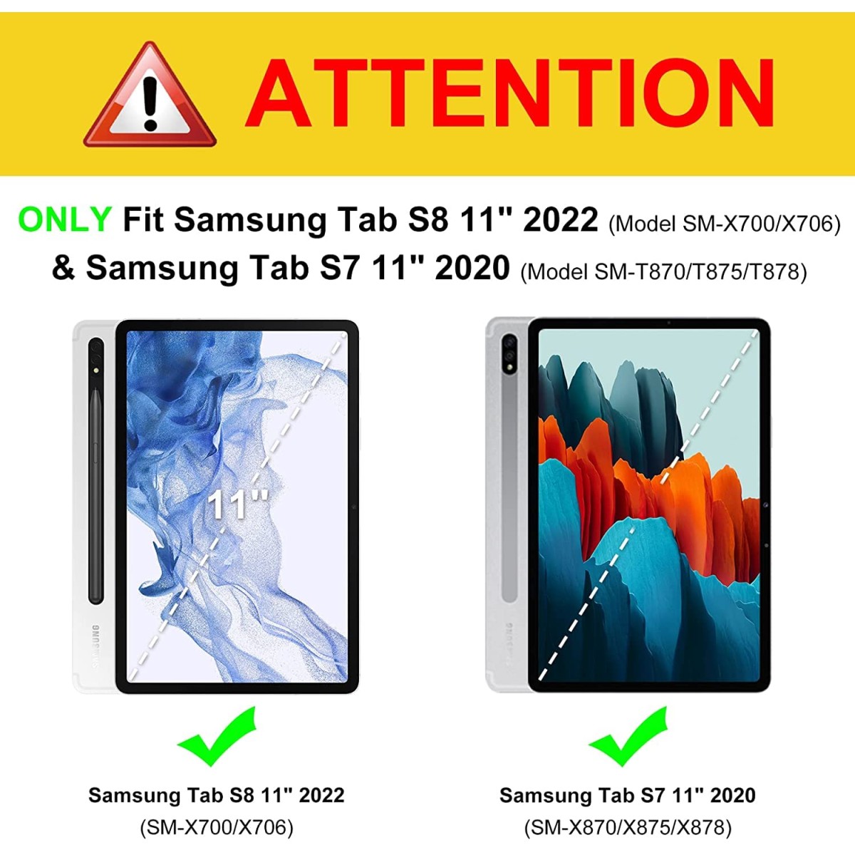 SwooK Hybrid Case for Samsung Galaxy Tab S8 / S7 11 inch SM X700 X706 T870 T875 T878 with S Pen Holder Shockproof Clear Back Shell Auto Wake/Sleep Flip Cover Case (Emeraled Marble)