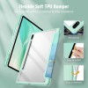 SwooK Hybrid Case for Samsung Galaxy Tab S8 / S7 11 inch SM X700 X706 T870 T875 T878 with S Pen Holder Shockproof Clear Back Shell Auto Wake/Sleep Flip Cover Case (Emeraled Marble)
