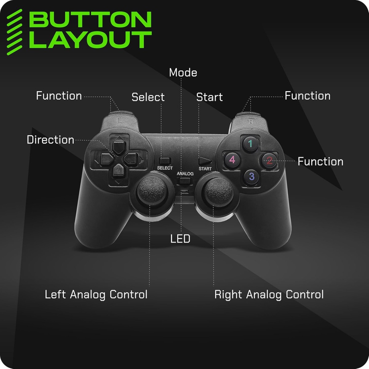 TAG Gamerz G10 USB Gamepad | Vibration Motor | Accurate Joysticks | Ergonomic Design | Plug And Play High Performance Gaming Controller/Remote | 12 Function Keys | Supports Windows/Linux/Mac (Black)