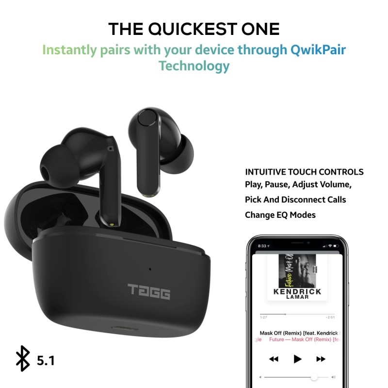 TAGG Liberty Buds Pro Bluetooth Truly Wireless in Ear Earbuds with Mic (Black) TAGG Liberty Buds Pro Bluetooth Truly Wireless in Ear Earbuds with Mic (Black)