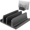 TARKAN Vertical Laptop Holder | 2-Slot Desk Space Saving Organizer Stand Fits All Laptop Sizes (ABS, Black)