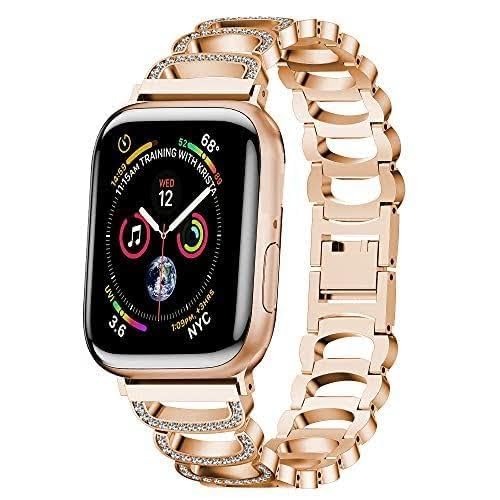 TECHONTO 22mm Adjustable Stainless Steel Metal Strap, Compatible with Samsung Galaxy Watch 3 45mm/ Galaxy Watch 46mm/Gear S3 Classic/Frontier And All 22MM Watches(Only Strap) Type 7 Rose Gold
