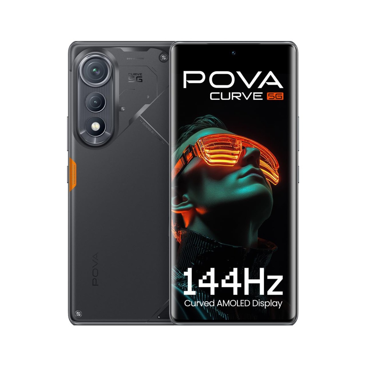 TECNO POVA Curve 5G (8GB+128GB), 144Hz AMOLED, Slimmest 7.45mm Curve with 5500mAh Battery, Segment's 1st AI 