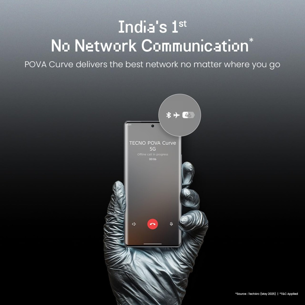 TECNO POVA Curve 5G (8GB+128GB), 144Hz AMOLED, Slimmest 7.45mm Curve with 5500mAh Battery, Segment's 1st AI 