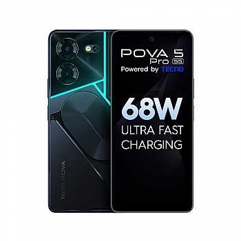 TECNO Pova 5 Pro 5G ( 8GB RAM,128GB Storage)| Segment 1st 68W Ultra Fast Charging | 50MP AI Dual Camera | India's 1st Multi-Colored Backlit ARC Interface | 6.78”FHD+ Dot-in Display (Refurbished)