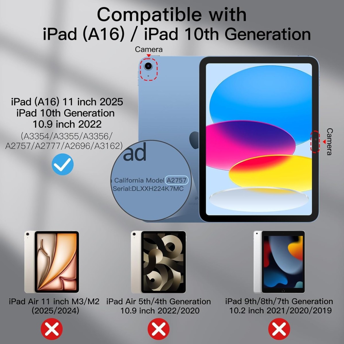 TGK Rotating Cover for Apple iPad 10th Gen 10.9 inch 2022 (A2757 / A2777 / A2696), iPad (A16) 11th Generation 2025 Black 360 Degree Leather Stand Case