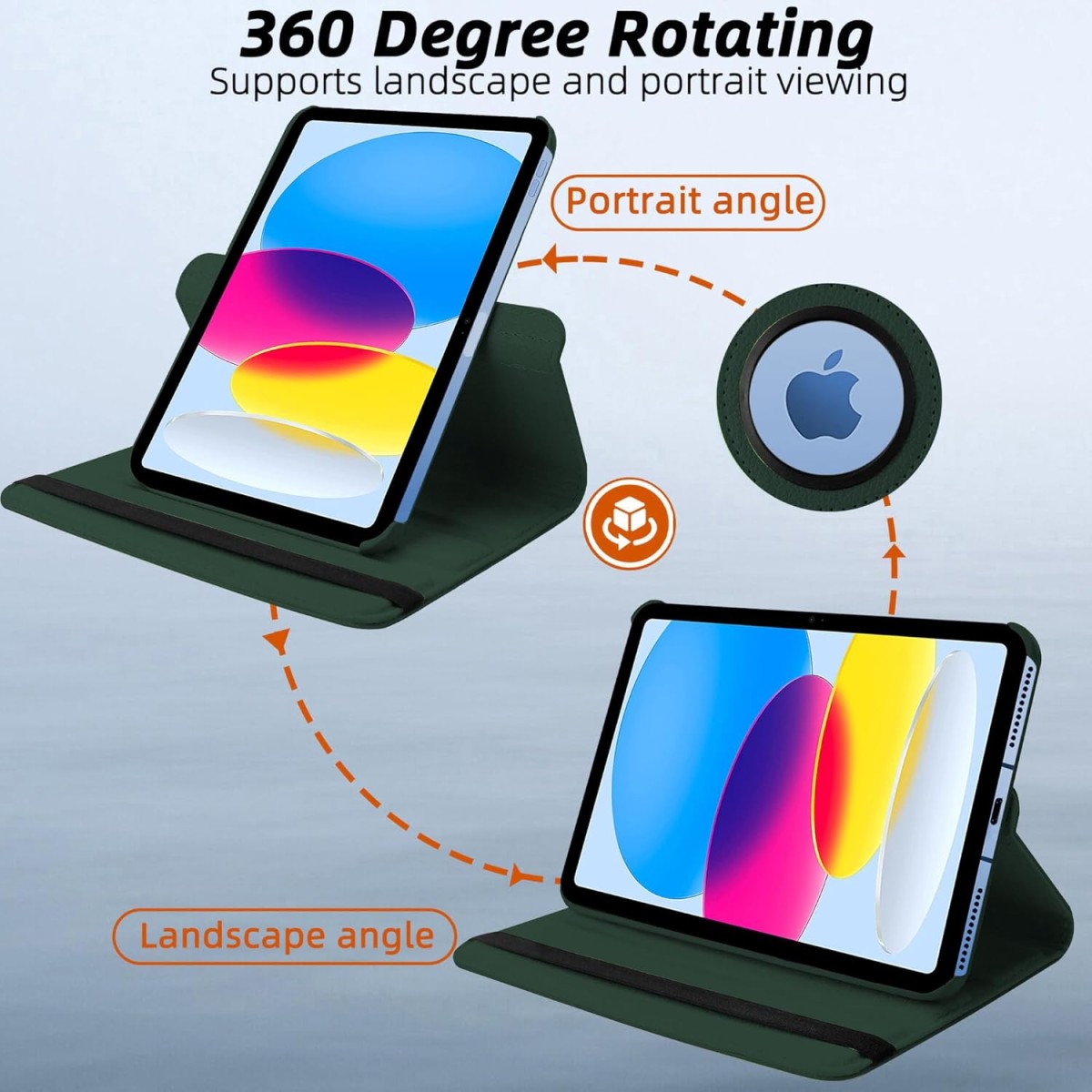 TGK Rotating Cover for Apple iPad 10th Gen 10.9 inch 2022 (A2757 / A2777 / A2696), iPad (A16) 11th Generation 2025 Black 360 Degree Leather Stand Case