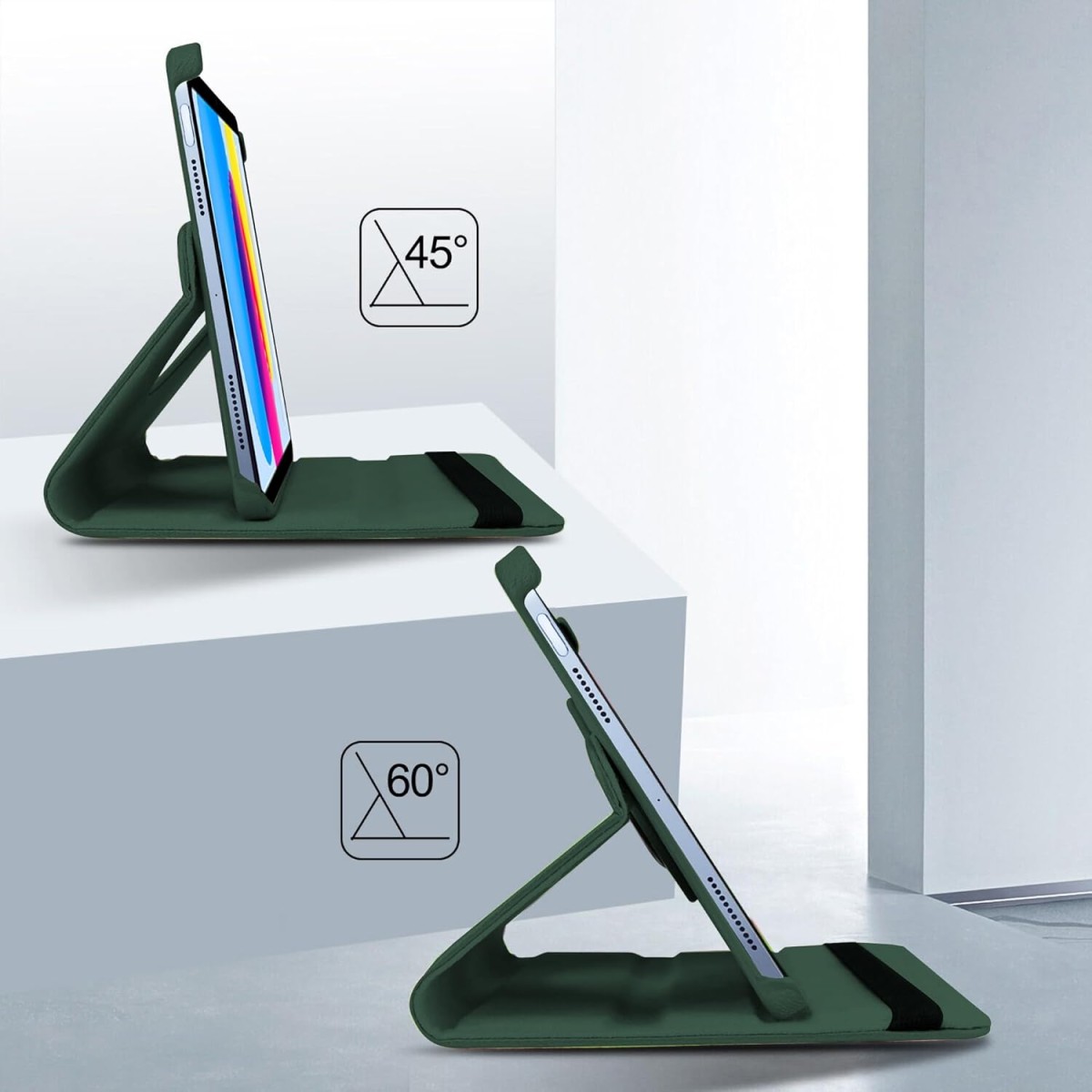 TGK Rotating Cover for Apple iPad 10th Gen 10.9 inch 2022 (A2757 / A2777 / A2696), iPad (A16) 11th Generation 2025 Black 360 Degree Leather Stand Case