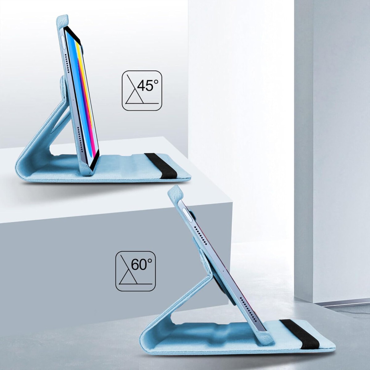 TGK Rotating Cover for Apple iPad 10th Gen 10.9 inch 2022 (A2757 / A2777 / A2696), iPad (A16) 11th Generation 2025 Black 360 Degree Leather Stand Case