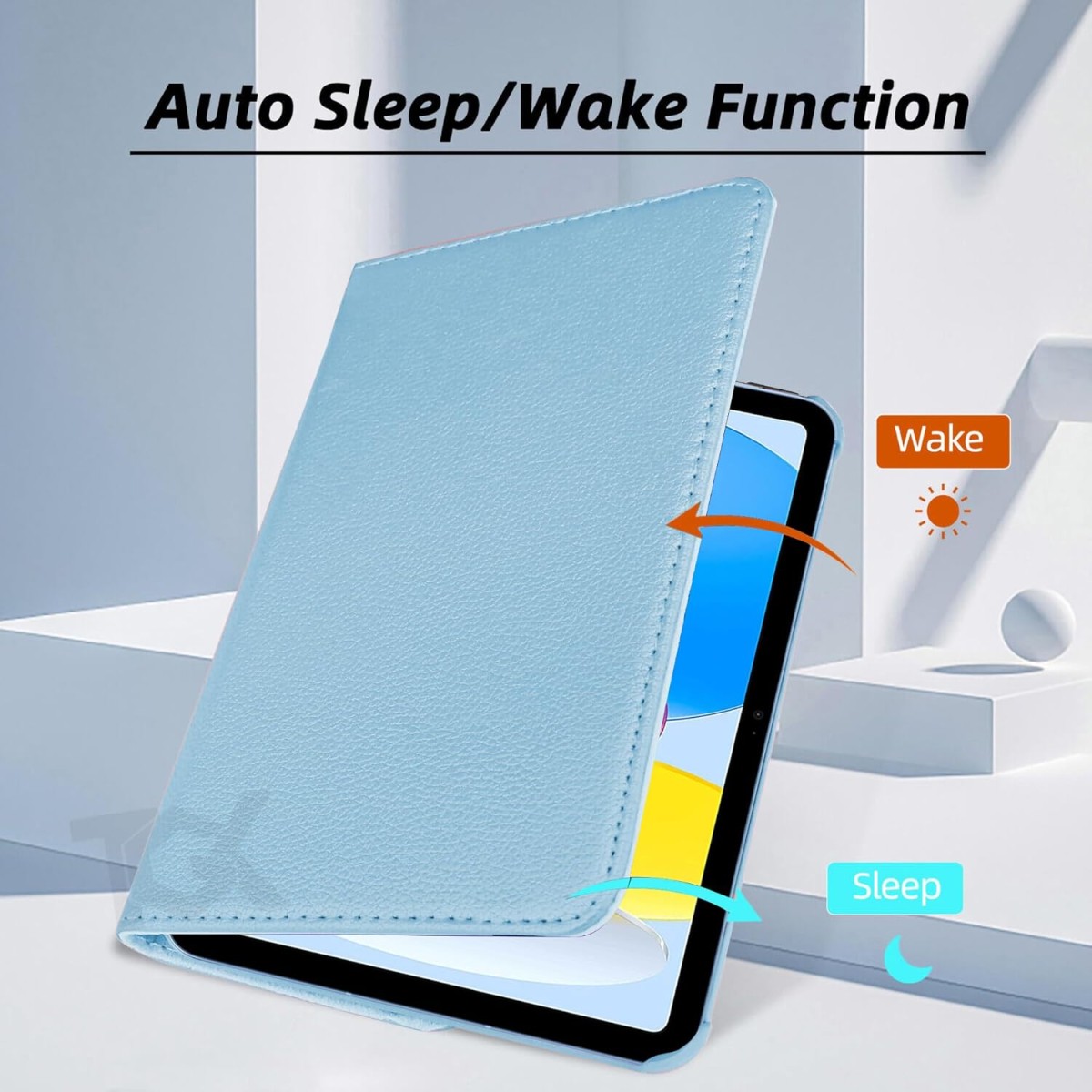 TGK Rotating Cover for Apple iPad 10th Gen 10.9 inch 2022 (A2757 / A2777 / A2696), iPad (A16) 11th Generation 2025 Black 360 Degree Leather Stand Case