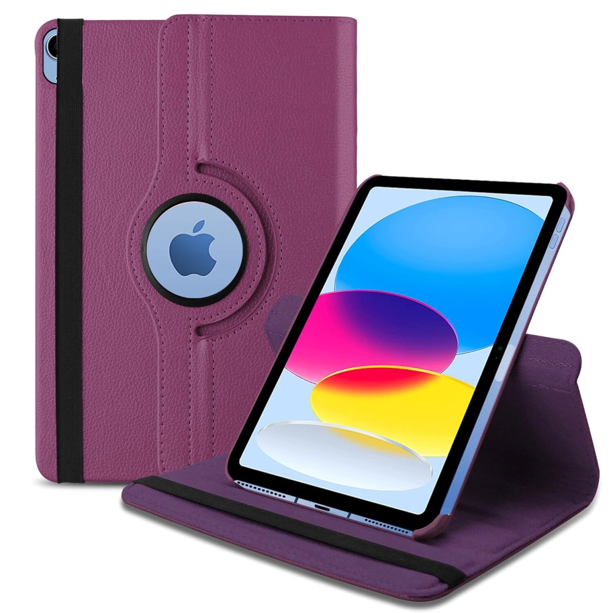 TGK Rotating Cover for Apple iPad 10th Gen 10.9 inch 2022 (A2757 / A2777 / A2696), iPad (A16) 11th Generation 2025 Black 360 Degree Leather Stand Case